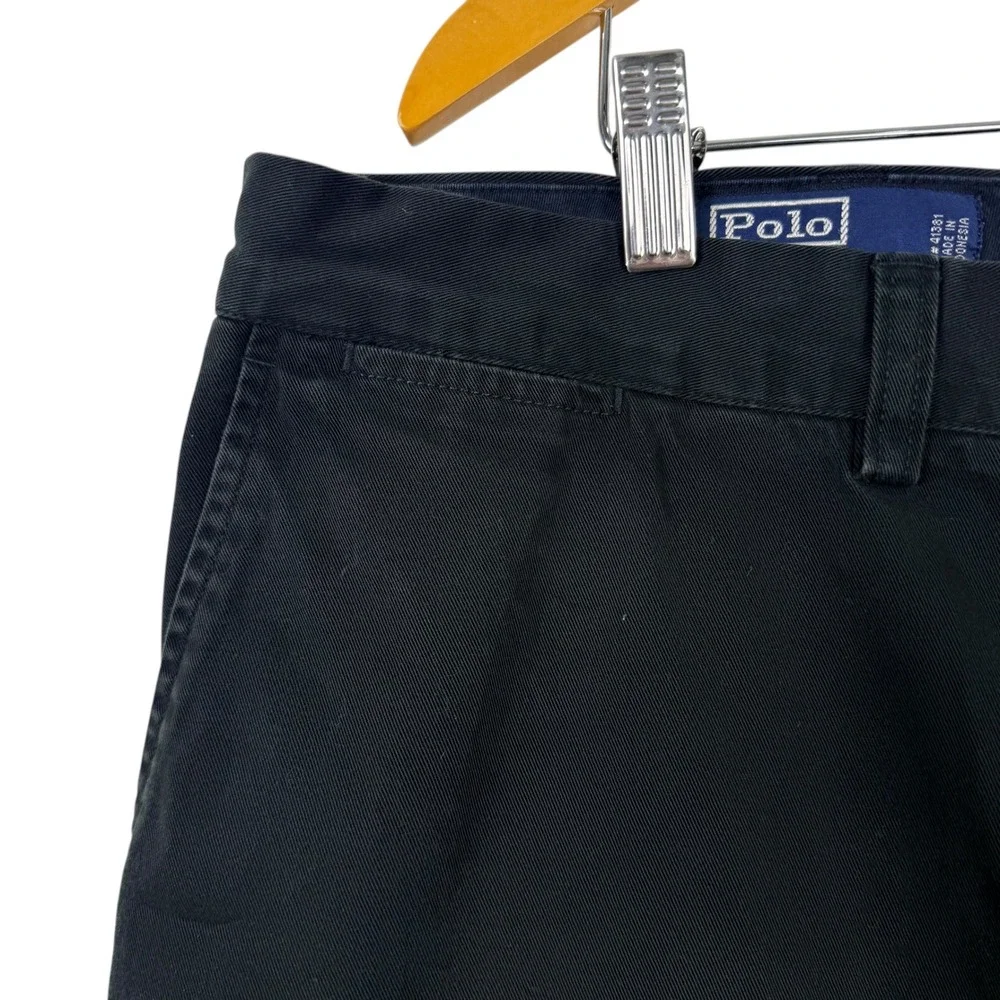 Vintage Polo Ralph Lauren Prospect Pant Men 42x32 Black Fade Cotton Chino Dapper